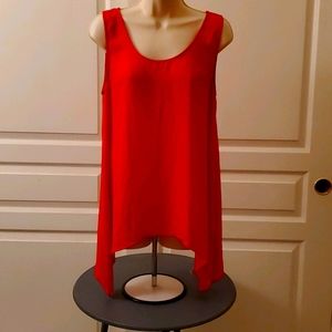 danielrainn Orange/Red simi shear tank.